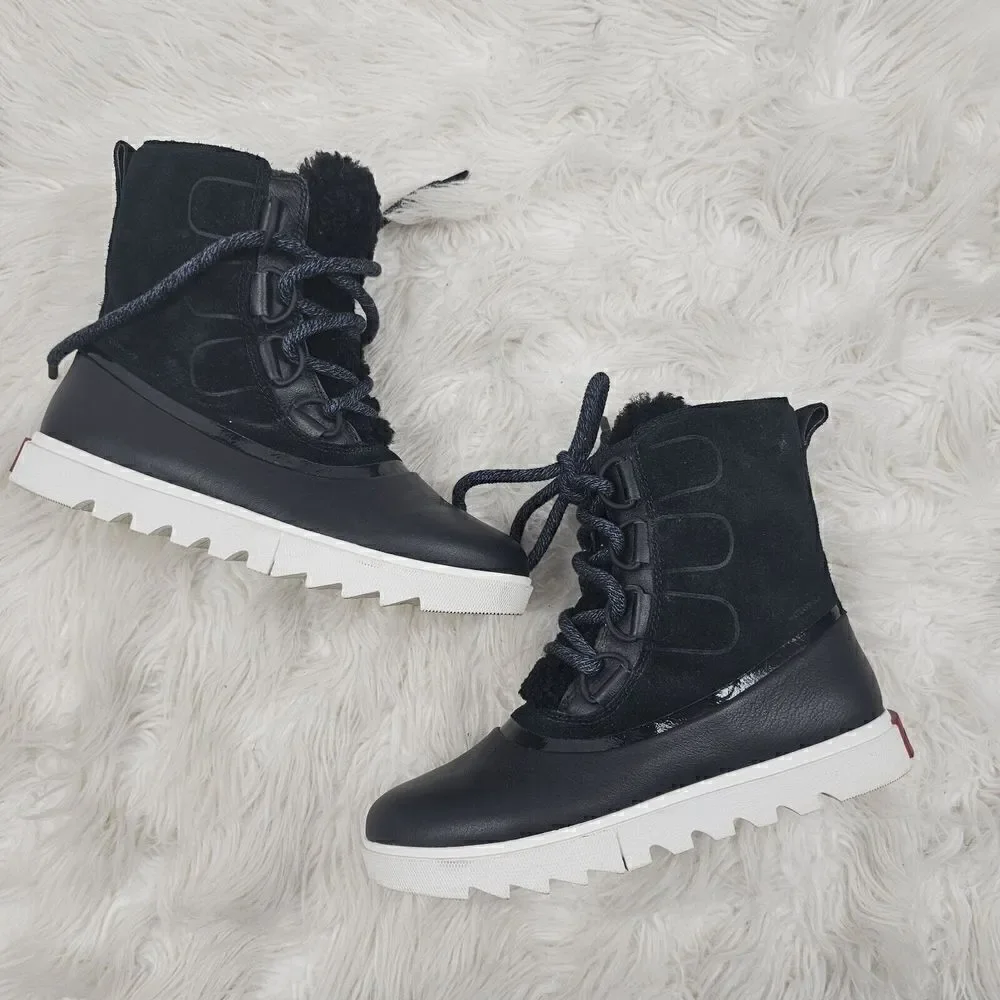 Sorel Women’s Joan of Arctic Next Lite Black/ Sea Salt Waterproof Boots Size 8